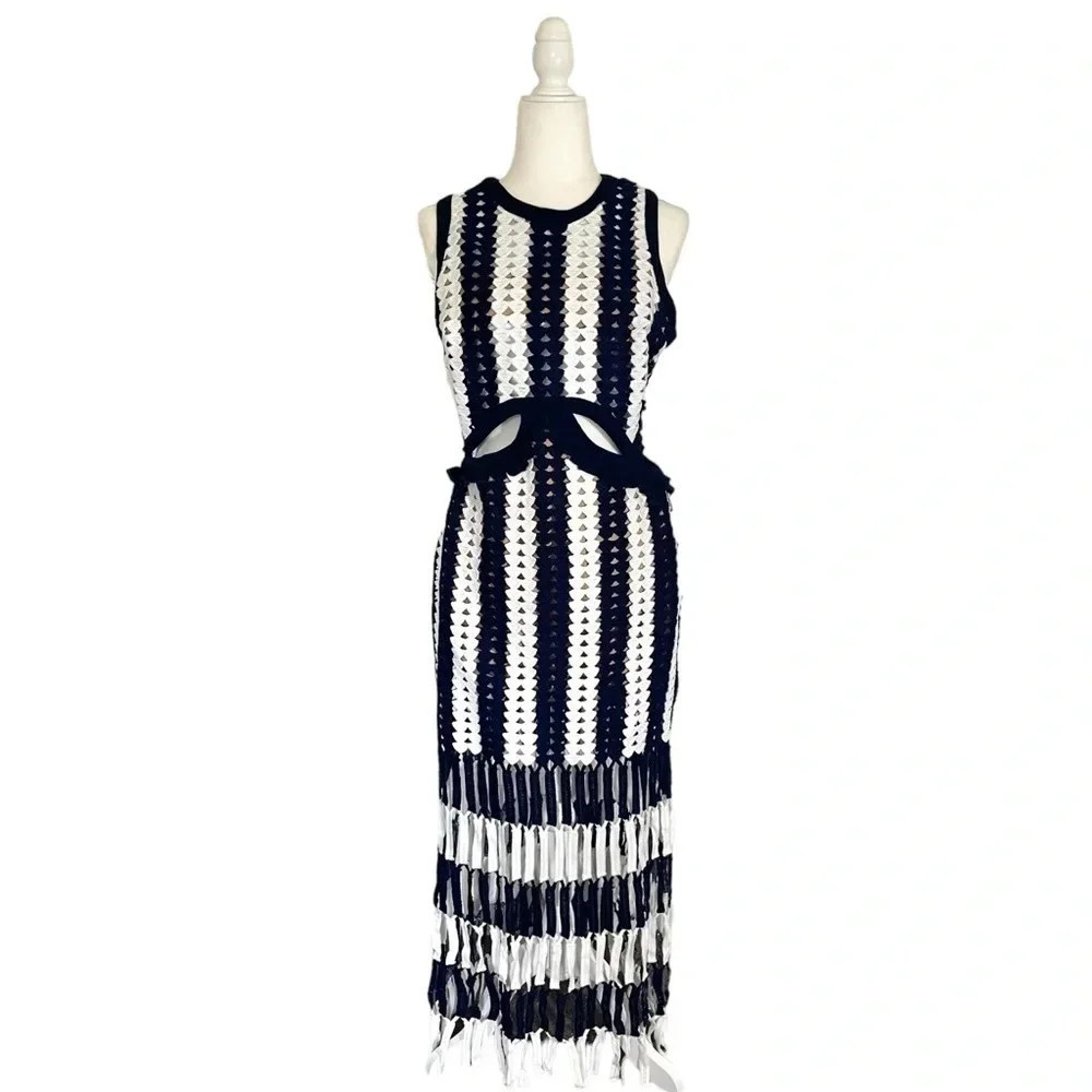 LABEYE The Label Sleeveless Crochet Fringe Dress
